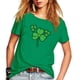 thumbnail image 2 of Top de camiseta con estampado verde de manga corta informal de cobertura para mujer Pompotops  hkajfhjk459070, 2 of 4
