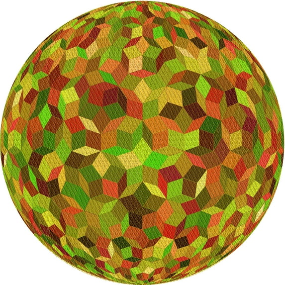 Ahgly Company Machine Washable Indoor Square Transitional Mahogany Brown Area Rugs, 3' Square