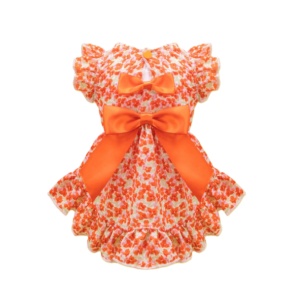 Ditsy Floral Dog Dress for Small & Medium Dogs – Lightweight Pet Summer Dress, Cute Puppy Outfit for Daily Wear, Parties & Photos