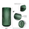 thumbnail image 2 of Jarrón DECORPIA Premium de cristal verde grueso de 20 cm, 2 of 6