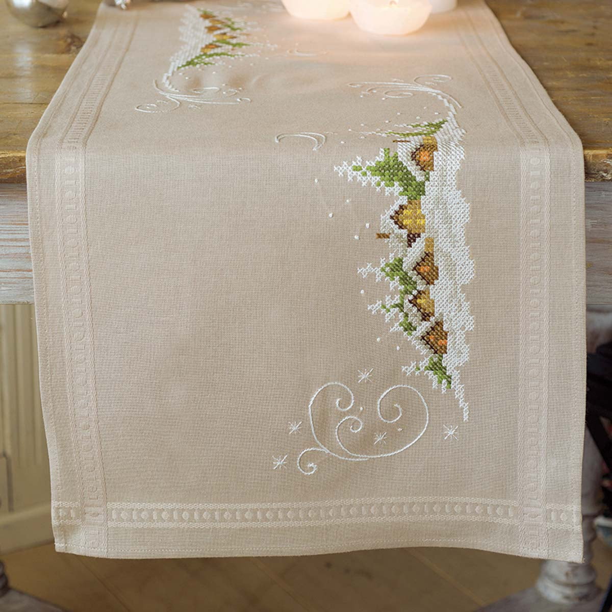 Vervaco® Christmas Village Table Runner Stamped Cross-Stitch Kit
