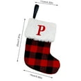 thumbnail image 2 of 8'' Initial Monogram Christmas Stockings Red Buffalo Plaid Personalized Christmas Stockings with Embroidered Letter White Plush, 2 of 7