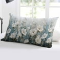 thumbnail image 5 of White Floral Throw Pillow Cover 20 x 36 Inch Decorative Pillow Cover Spring Abstract Oil Painting Plant Lumbar Pillowcase Seasonal Rectangle Cushion Case for Couch Sofa Bed Living Room, 5 of 7