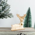thumbnail image 4 of Wooden Reindeer Figurines for Christmas Decor Gold Tabletop Reindeer Statues Small Decorative Deer Figurines for Indoor Christmas Tabletop Mantle Decorations, 4 of 6