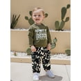 thumbnail image 3 of Loicainy Toddler Kids Boy Camouflage Outfit 12 18 24 Months 2T 3T 4T 5T 6T Letter Print Long Sleeve Sweatshirt Cargo Pants 2 Piece Clothes Set, 3 of 9
