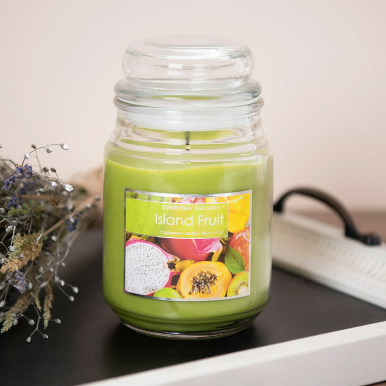 Everyday Escapes Island Fruit Scented Jar Candle, Everyday Value Scented  Candles with Aromatic Fragrance and Premium Cotton Wick, Everyday  Collection