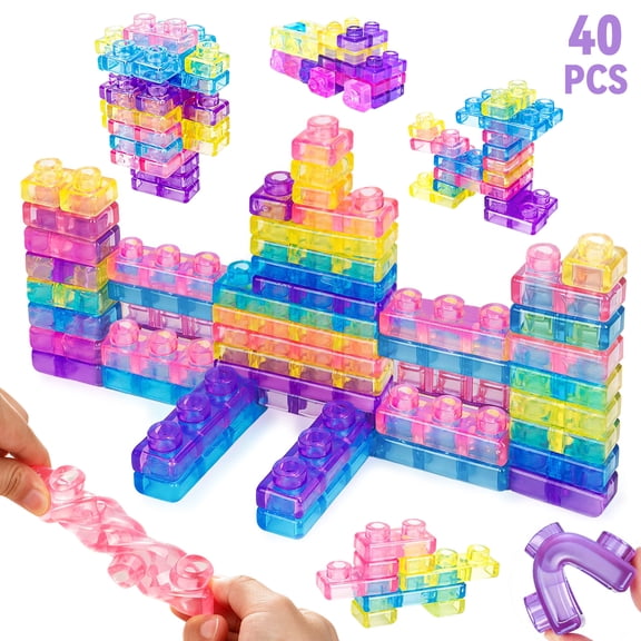 40 PCS Building Blocks for Toddlers, Kids Montessori Stacking Toy SetLearning Toys for 2 3 Year Old Boys Girls, Toddler Toys 1-3 for Boy, Birthday Gifts Toys for Toddler 2 3 4 Year Old