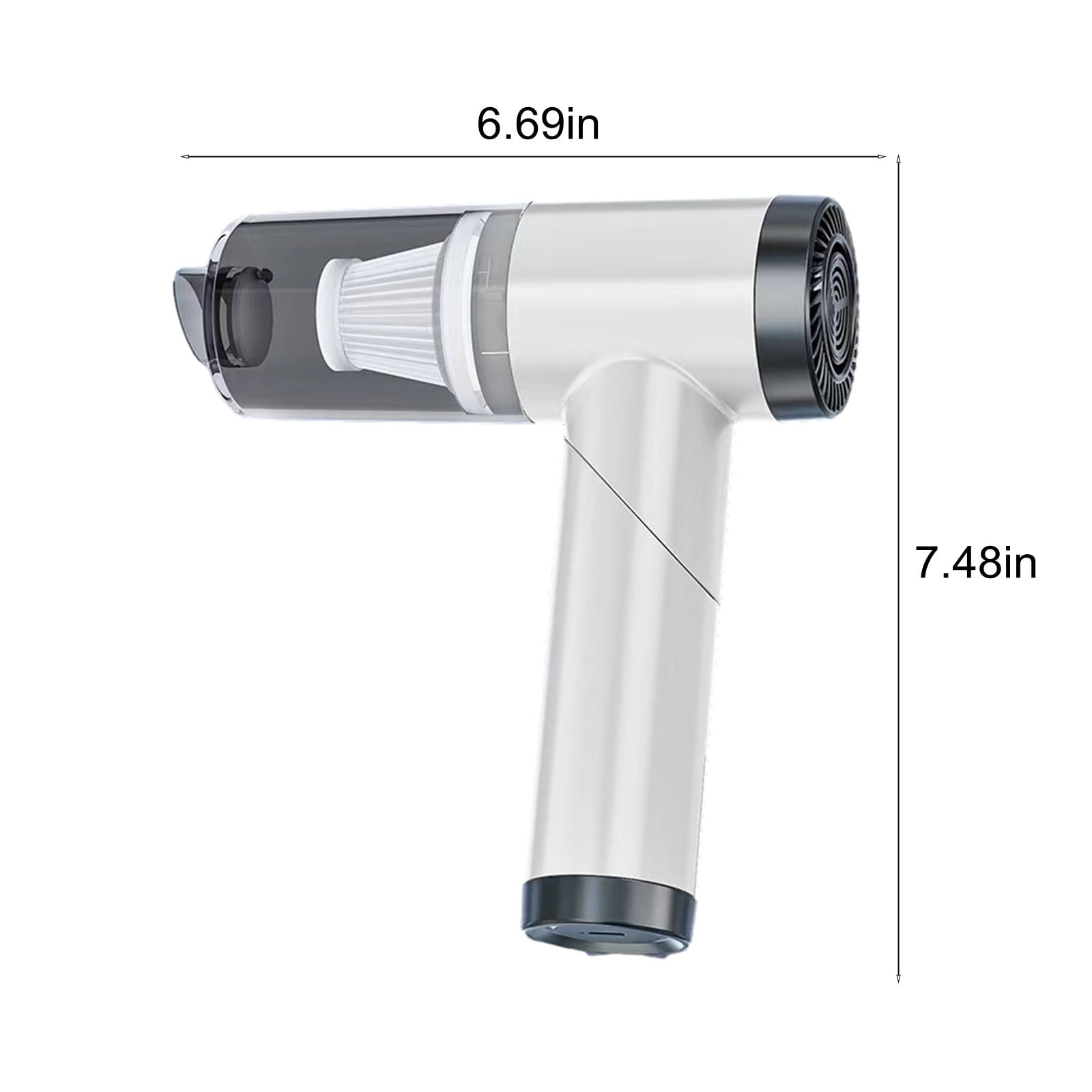 Tuphregyow Portable Cordless Car Vacuum Cleaner - Foldable Dust Buster with Powerful Suction and Filter - Perfect for Small Spaces Cleaning White