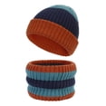 thumbnail image 5 of Eoperou 1 Set Winter Hat Stretch High Elasticity Fuzzy Soft Thicken Keep Warm Stripe Children Knitted Hat Scarf Suit for Outdoor, 5 of 8