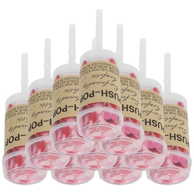 Poppers de confeti Push Pop, 10 piezas de confeti Push Pop, suministros para fiestas, confeti Push Pop, claridad notable