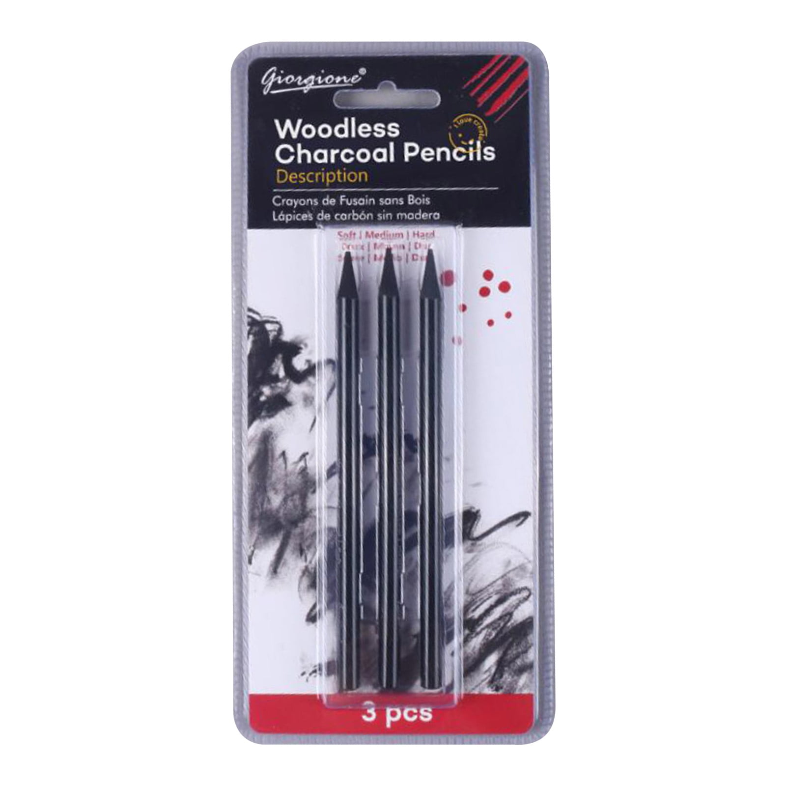  EVNEED Woodless Pencil Set,12 pcs Non-wood Graphite and  Charcoal Sketching for Drawing,Writing,Shading,Color Black-Set of 12 :  Arts, Crafts & Sewing