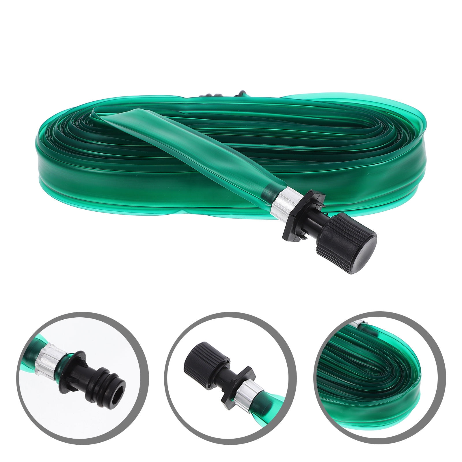 FENGGUIQU 1Pcs Flexible Garden Hose with Holes PVC Green 394x0.94x0.04in for Irrigation