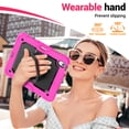 thumbnail image 3 of Case for iPad Air 11 inch M3 2025/M2 2024 (7th/6th Gen), 360 Rotating Stand Handle Shoulder Strap Heavy Duty Shockproof Cover, Rose, 3 of 7