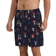 thumbnail image 2 of Kll Mushrooms3 Men'S Casual Summer Beach Shorts Hawaiian Shorts With Pockets-Xx-Large, 2 of 9