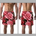 thumbnail image 3 of luoweisi Men's Beach Shorts Quick Dry Swim Trunks with Mesh Lining Roses L, 3 of 5