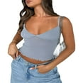 thumbnail image 1 of Womens Y2k Dos Nu Top Sans Manches Dentelle Tube Top Réservoirs Camisole de Mode Va Tops Crop Tops de Base, 1 of 4