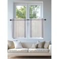thumbnail image 4 of Blue Boho Striped Tier Curtains 36 Inch Length,Sheer Curtains for Bedroom Living Room Window Vintage Ethnic Tribe Rustic Geometric Small Half Window Kitchen Curtains & Drapes 27.5"x36" 2 Panels, 4 of 6