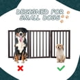 thumbnail image 5 of Semiocthome Bamboo Dog Gates Indoor 3-Panel Freestanding Puppy Gates for The House with 2 Metal Stands 24" H Folding Wood Pet Gate for Stairs Doorway Expands Up to 55" Fully Assembled Espresso, 5 of 7