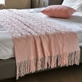 thumbnail image 5 of CasaChic Summer Lightweight Breathable Fringed Knitted Blanket, Multifunctional for AC Room Sofa Sleeping Camping, 5 of 6