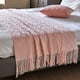 thumbnail image 5 of Manta de Punto Suave con Flecos | 180 X 130 Cm | Nailon y Elastano | Manta Acogedora para Todo Tipo de Climas, Ideal para Sofá, Cama y Camping | Lavable a Máquina | Manta Suave En Blanco En Amarillo,, 5 of 6