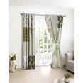 thumbnail image 3 of Spring Floral Blackout Curtains for Bedroom/Living Room, Thermal Insulated Kitchen Curtains, Yellow Flowers Botanical Patchwork Grid Bohemia Grommet Darkening Window Treatment Drapes 42"x63"x2, 3 of 8