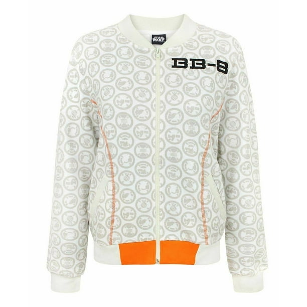 Star Wars - Chaqueta bomber BB-8 para mujer señora (Blanco)
