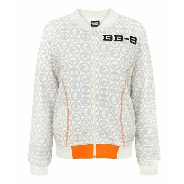 Star Wars - Chaqueta bomber BB-8 para mujer señora (Blanco)
