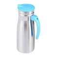 thumbnail image 2 of Jarra de agua fría de acero inoxidable de 1,0 L, recipiente para bebidas para uso diario, resistente a roturas, versátil, de 3,3 x 9 pulgadas con asa Azul, 2 of 8