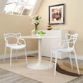 thumbnail image 2 of Modway Entangled 18" Modern Style PP Plastic Dining Chairs Set of 2, White, 2 of 4