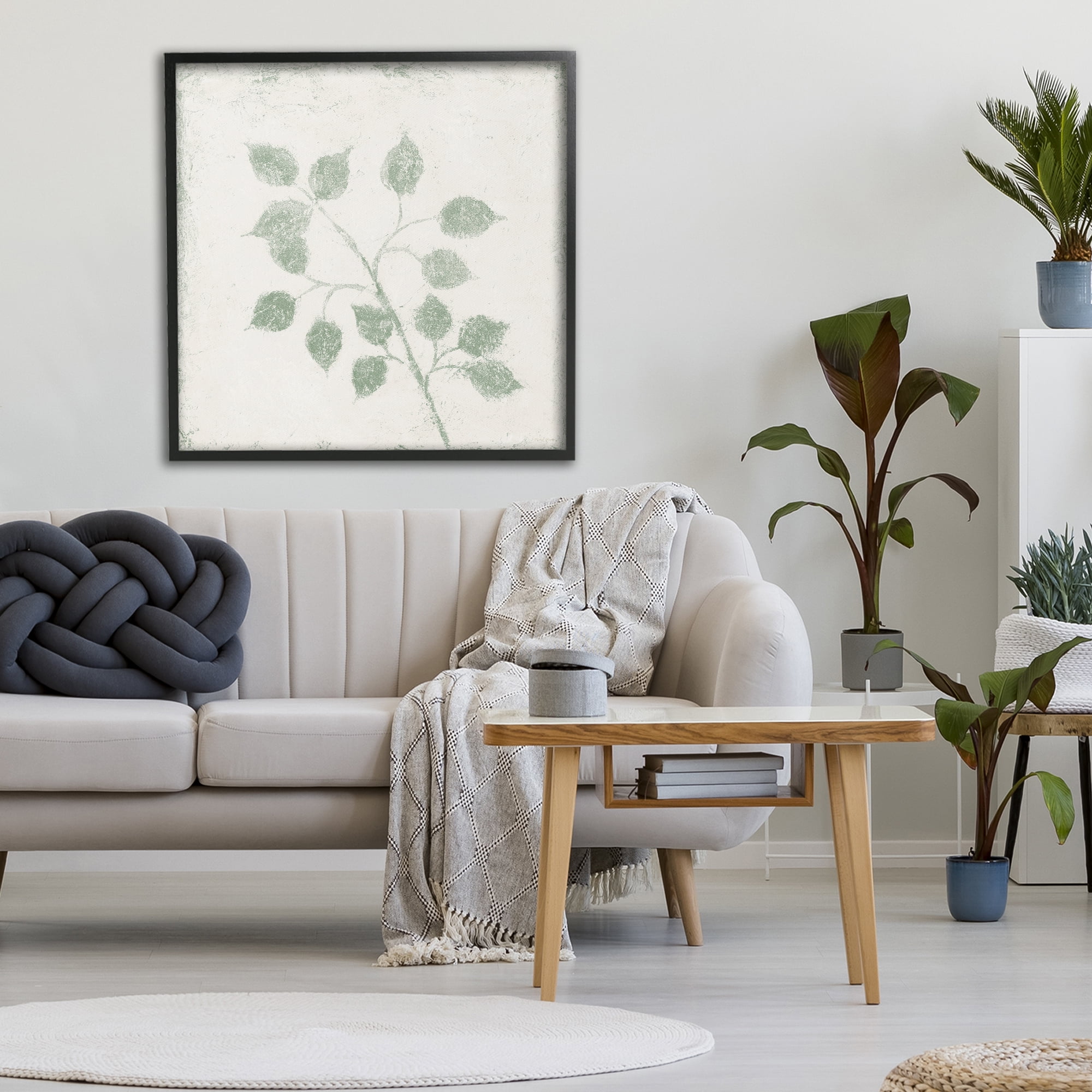 Stupell Industries November Leaves Plant Sprig Black Framed Giclee Art, design by Michael Marcon