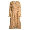 thumbnail image 4 of Time and Tru Women's Long Sleeve Faux Wrap Dress, 4 of 6