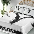 thumbnail image 3 of Ambesonne Zodiac Fitted & Top Sheet Set with Shams, Aries Astrology Sign, White Black, 3 of 5