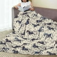 thumbnail image 6 of Honeii Horse Print Fleece Blanket - Throw Blanket for Bed, Sofa, Couch, Camping, and Travel , Microplush Ultra Soft Warm Blanket-50"x40", 6 of 7