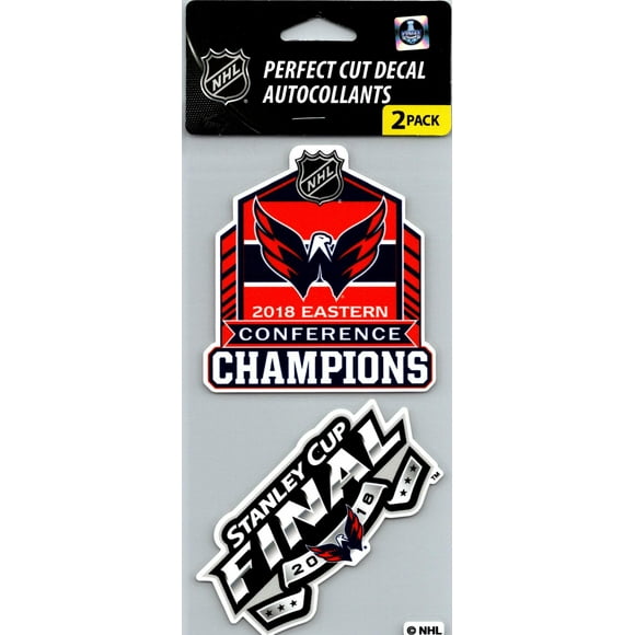Wincraft Washington Capitals 2018 Champ's Perfect Cut Decal/Sticker Set of 2 NHL 4x4