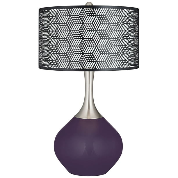 Color Plus Quixotic Plum Black Metal Shade Spencer Table Lamp Com Plus Quixotic Plum Black Metal Shade, Plum Table Lamp Shade