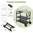 thumbnail image 2 of Gymax 3-Shelf Movable Grill Cart Table Home & Outdoor Multifunctional Stainless Steel, 2 of 10
