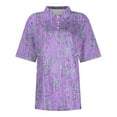 thumbnail image 3 of KDDYLITQ Womens Polo Shirts With Collar Short Sleeve Loose Summer Wicking Shirts Breathable Collared Vintage Golf Shirts Purple XL, 3 of 4