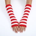 thumbnail image 4 of Gants Sans Doigts en Tricot Chaud pour Dames Mitaines Convertibles Mode Fleurs, 4 of 6
