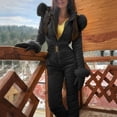 thumbnail image 6 of Women Winter Outdoor Zipper Faux Fur Collar Hooded Warm Fleece Skiing Jumpsuit, 6 of 8