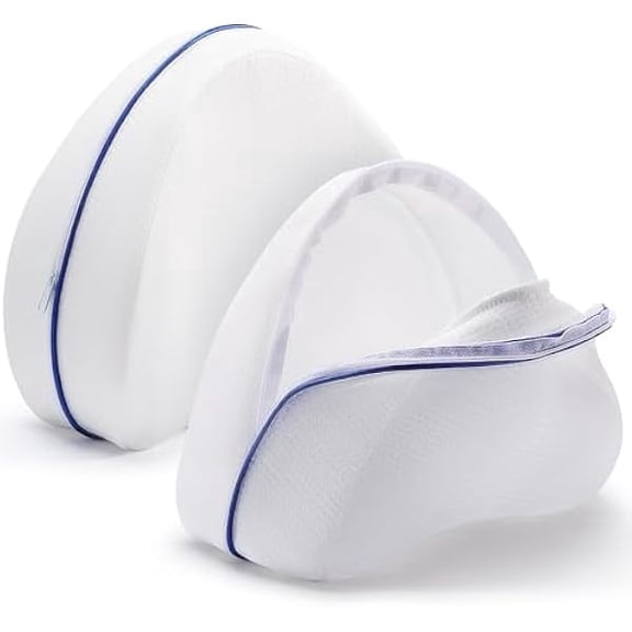 2 Pack Leg Pillow Covers for Contour Knee Pillow, Zippered Pillowcover ONLY, Replacement Pillow Cases for Memory Foam Knee Pillows Washable Pillowcases for Heart Shaped 10x9inch Leg Pillow