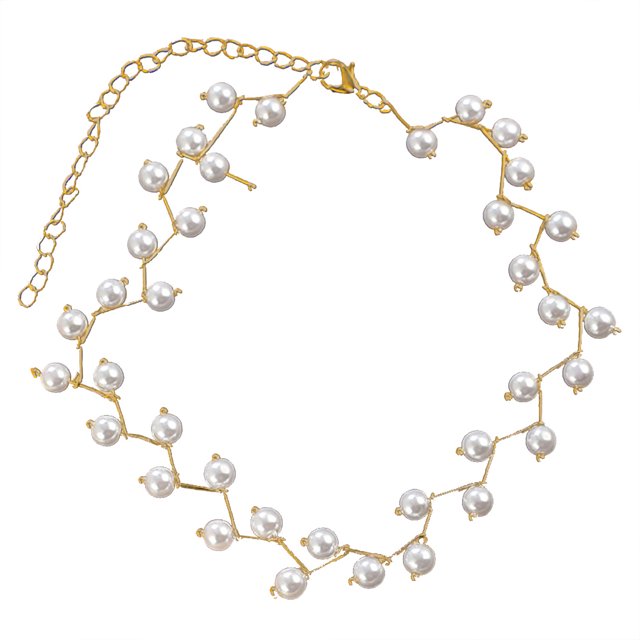 Collier Femme Mode Fausse Perle Collier Clavicule Élégant Collier Charme