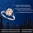 thumbnail image 2 of Gem Stone King 2.50 Ct Oval Peach Morganite Blue Created Sapphire 925 Sterling Silver Ring, 2 of 6