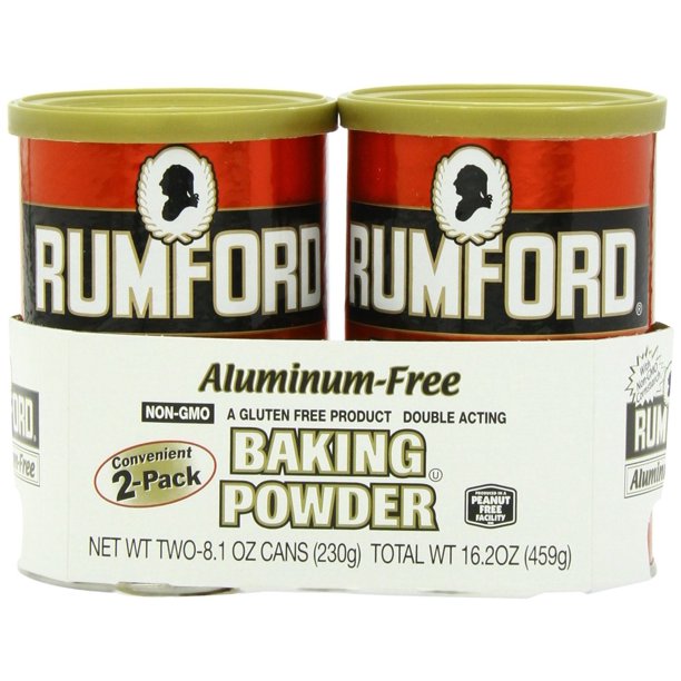 Rumford Aluminum Free Baking Powder, 8.1Ounce Canisters Pack of 2
