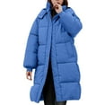 thumbnail image 3 of Breezora Women Longline Puffer Coat Casual Loose Fit Warm Winter Jacket Comfortable Outerwear XL Size Blue, 3 of 6