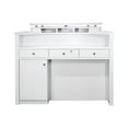 thumbnail image 2 of MAYAKOBA NAPA Reception Desk Curve Table with Marble Top, Office Restaurant Beauty Spa Salon Furniture, Luxe White/Silver Accents, 2 of 7