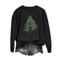 thumbnail image 4 of Womens Crew Neck Pullover Sweater Blouses Xmas Graphic Sweatshirt Tops Christmas Tree Print Sweatshirt Fall Casual Trendy Sweatshirt Hooded Pullover Tops, 4 of 7