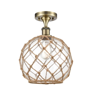 Innovations Lighting - Farmhouse Rope - 1 Light Semi-Flush Mount In Industrial