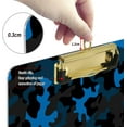 thumbnail image 3 of FMSHPON Bright Blue Black Camo Clipboard Hardboard Wood Nursing Clip Board and Pull for Standard A4 Letter 13x9 inches, 3 of 4
