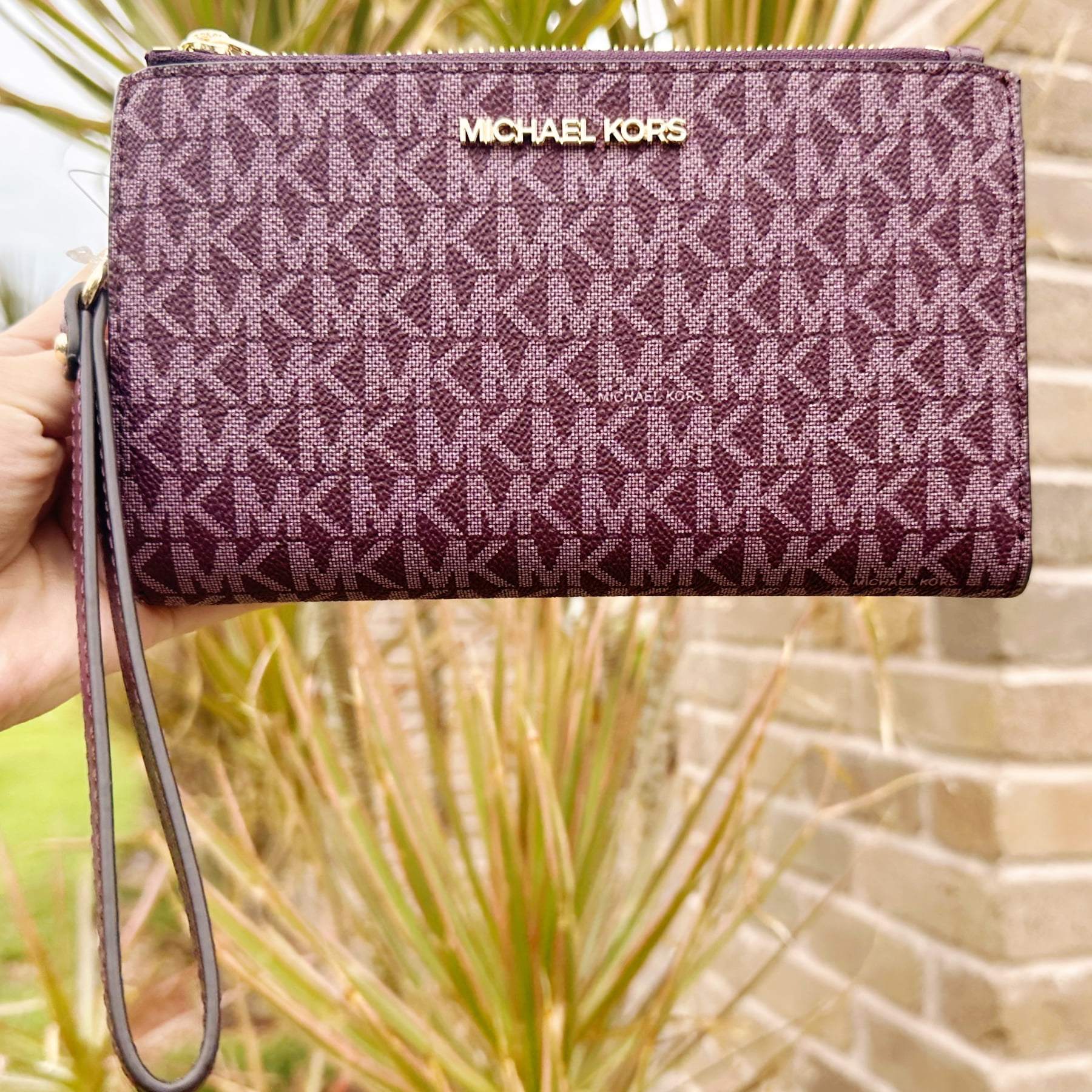 Leather wallet Michael Kors Purple in Leather  25658981