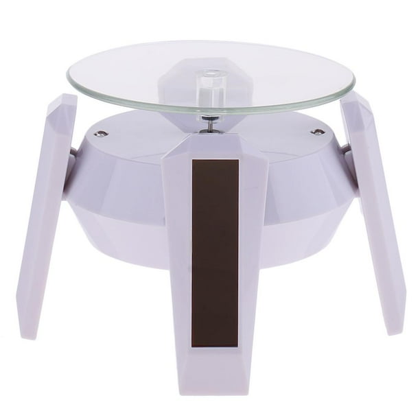 Soporte giratorio para exhibición de joyas, teléfono, fotografía, tazas, alimentado, 4 Base blanca y luz